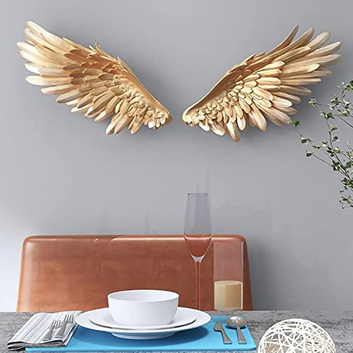 Decorazione Murale Ali d'angelo Scultoreo decorativo da parete, Sculture da parete d'arte con ali d'epoca, Decorazione da parete in bassorilievo antico per la decorazione del soggiorno della cucina de