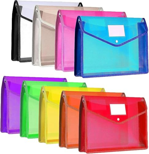 JMIATRY 9 Pezzi Cartelle Portadocumenti in Plastica, cartella portadocumenti a4, scatola porta documenti per Ufficio, Scuola, Casa
