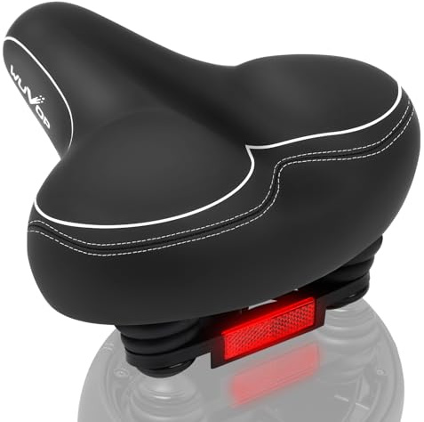 Janety Selle Velo Confortable, Coussin de Siège de Vélo Ultra Confortable et Rembourré, Housse de Selle Antichoc pour Hommes et Femmes, Convient aux VTT, Vélos de Route et Électriques, Blanc