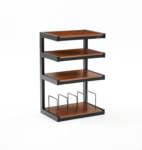 Norstone Esse Black With Walnut * Shelves Hi-Fi Rack/Stand & Vinyl Storage