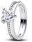 PANDORA Timeless Doppelband Herz Ring aus Sterling Silber mit Zirkonia, Größe: 54, 193100C01-54
