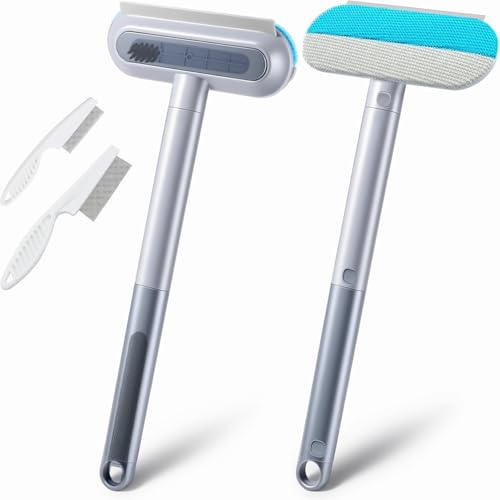 Cepillo 4 en 1 para Eliminar el Pelo de Mascotas, Juego de 2 Piezas, Multifuncional, Cepillo Reutilizable para Eliminar el Pelo de Mascotas, Incluye 2 peines antipulgas, Apto para Ropa y sofás