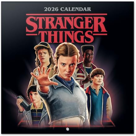 Grupo Erik Calendario Stranger Things 2026 pared - Almanaque pared 2026 : Planificador mensual Con espacio para Anotar, Ilustraciones y Fácil de colgar (30x30cm) - Stranger Things Merchandising