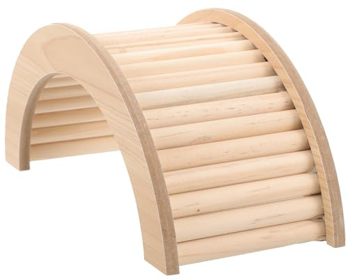 VILLCASE Pont en Bois pour Hamster Et Cochon d'Inde, Échelle d'escalade Naturelle, Taille Moyenne, Jouet De Cage Multifonctionnel pour Petits Rongeurs