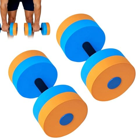 Vattenhantlar – uppsättning med 2 vattenhantlar | flytande EVA-skumhantlar | Vattenvikter med hög densitet – lämplig för vattenfitness, träning vid pool, arm- och handövningar, barn och vuxna