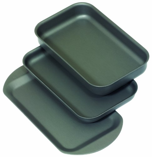 Mermaid Hard-Anodised 10″ Companion Baking & Roasting Dish Collection – Premium Aluminium Bakeware by Samuel Groves - Made in England - Professional-Grade, Lifetime Build Quality (3 Set)