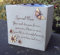 spécial maman – Vase funéraire (Bol) Rose avec papillon et fleurs – ornement commémoratif de jardin
