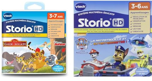 VTech - 275205 - Jeu HD Storio - La Garde du Roi Lion & 274105 - Jeu pour Tablette - HD Storio - Pat Patrouille
