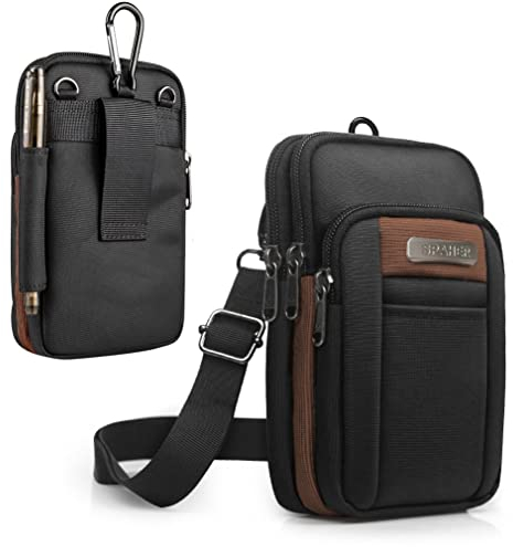 SPAHER Herren Umhängetasche Handytasche Zum Umhängen Gürteltasche Hängetasche Klein Schultertasche Handy Tasche Männer Reisegepäck Smartphone Tasche