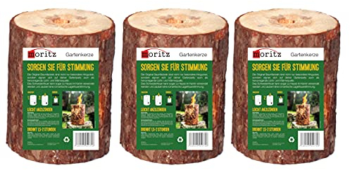 Juego de 3 antorchas suecas de madera natural para jardín, para exteriores, 3 unidades, normal