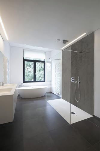 WALLando Pannello posteriore doccia di alta qualità, 250 x 100 cm, effetto pietra, opaco - PVC, Scuro