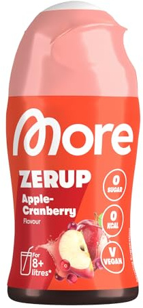 MORE Zerup, Zero Calorie Syrup a.o. with Real Fruit Extracts, Apple Cranberry, 65 ml (up to 8 l Softdrink) - Zero Added Sugars