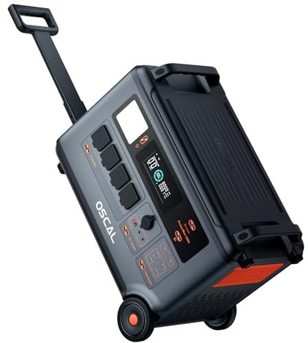 𝐁𝐥𝐚𝐜𝐤𝐯𝐢𝐞𝐰 OSCAL PowerMax3600 Tragbare Powerstation LiFePO4 3600Wh (6000W Peak) Solargenerator mit EU-Steckdosen 1,2 Stunden volle Ladung Mobiler Stromspeicher für Zuhause/Stromausfall/Reise