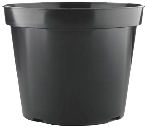 25 x 2L Easy Release Black Plastic Plant Pots, Large And Small Plant Pots Outdoor or Indoor Flower pot for Healthy Root Growth Lightweight & Weather Resistant for Flowers, Plants And Herbs