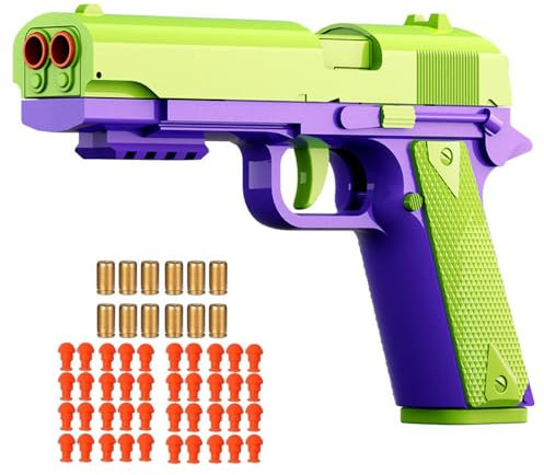 Spielzeug Pistole,Doppelrohr Soft Foam Bullet Blaster Toy,Automatischer Burst,Schaumstoff-Blaster Toy Gun,12+ Kindergeschenke (Grün)