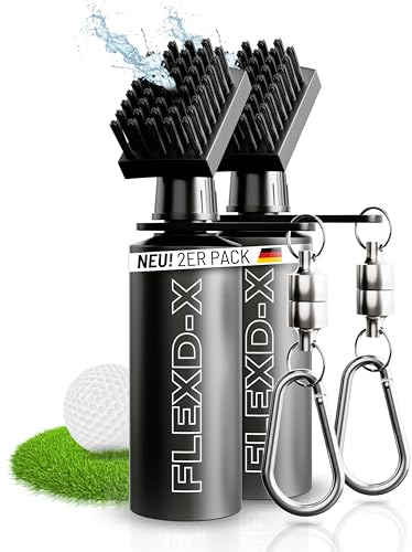 FLEXD-X 2 Stück Hochwertige Golf Bürste mit Wasser - Golfschläger Bürste, 118ml Tank Golfschläger Reiniger perfekt auf dem Platz, Reinigungsbürste für Golfschläger