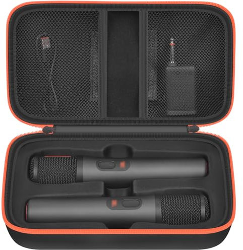 Boobowl Bluetooth Mikrofon Tasche Kompatibel mit JBL PartyBox Wireless Mic J2X Digitalmikrofone, tragbare Mic Box für wiederaufladbare Batterie, Empfänger, Adapter (nur Tasche) (Schwarz)
