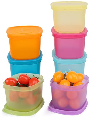 ANJUKE 7PCS recipientes herméticos para alimentos, Sin BPA, botes cocina almacenaje Para Preparar Comidas, Sobras, Organización en la Cocina, Apto para Lavavajillas y Microondas(500ml)
