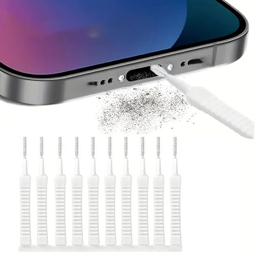 OUDQFCJ Kit per la Pulizia del Telefono Cellulare 10 Pezzi Kit spazzole per Pulizia Porta Telefono USB C Spina Antipolvere in Metallo Spazzole per Altoparlanti per Telefono
