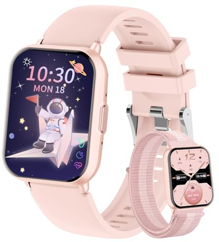 POKUJNFY Smartwatch Bambini per Bambino Bambina - 1.83 Fitness Contapassi Battito Cardiaco Sonno 100+ Sport Calorie Sveglia Giochi Impermeabile - Orologio Smartwatch Bambino Regali