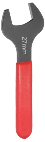 QUARKZMAN 27mm Llave Universal de Boca Fija Simple, 15 Grados Ángulo Llave Métrica Plana U Cabeza Mango Rojo Acero Carbono para Reparación Automotriz Muebles Ensamblaje Construcción Hogar