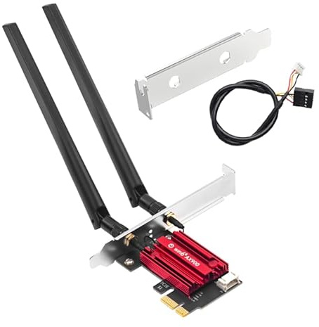 DERAPID AX900 PCIe WiFi 6 Card for Desktop PC, 900Mbps Dual Band Wireless Adapter with Bluetooth 5.4, 802.11ax Gaming Network Card, Compatible with Windows 10/11