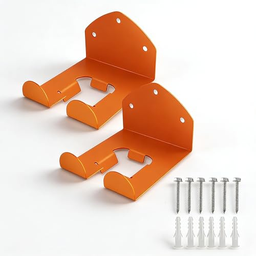 lvifloae 2 Pack Heavy Duty Trimmer Rack Wall Mount, Power Tool Hanger for Garage & Garden Holds Grass & Hedge Trimmer, Leaf Blower, Chainsaw, Organizer with Screws Included