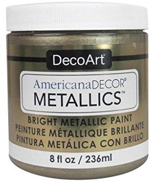 DecoArt Americana Décor Metallic Jar Of Paint, Acrylic, Champagne Gold, 7 x 7 x 8 cm
