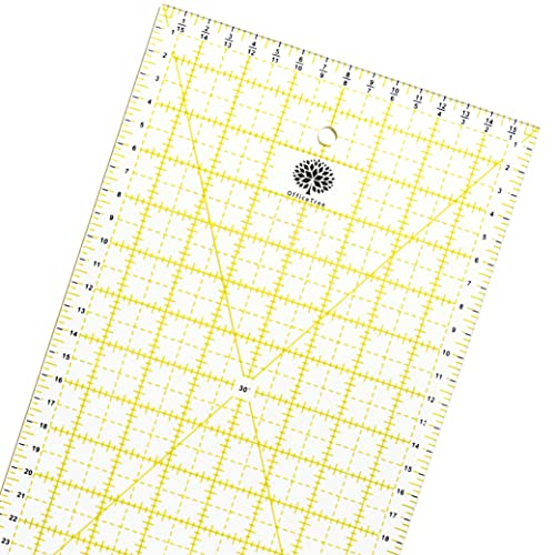 OfficeTree Patchwork Lineal 60x15 cm - Schneiderlineal 60cm - Universal Lineal - Quiltlineal - Patchworklineal für Rollschneider - Nählineal 60 cm - Stofflineal - Lineal zum nähen - Sewing Ruler