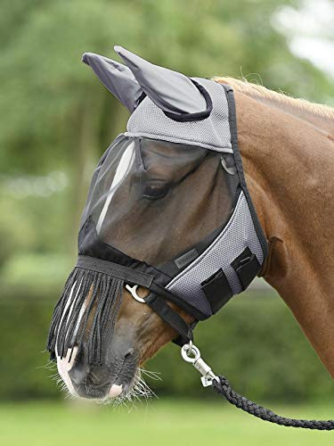 BUSSE Fliegenmaske Fly Cover FRANSEN, Pony, grau/schwarz