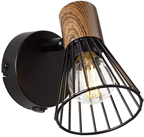 Brilliant Manama Wandspot Schalter holz dunkel/schwarz matt