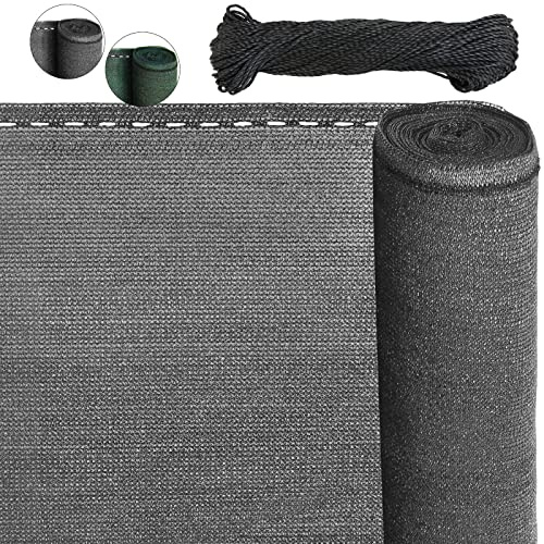BB Sport Sichtschutz 1.8m x 10m Grey Zaunblende 150 g/m² Schattiernetz Tennisblende inkl. Nylonkordel UV-resistent reißfest windfest 7 Jahre Garantie auf Material*