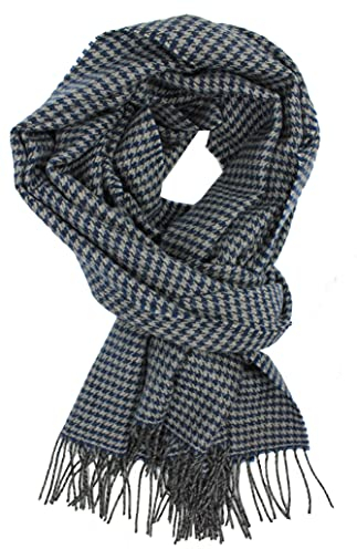 Rotfuchs Wollschal Damenschal Winterschal Herrenschal Hahnentritt blau grau R-703