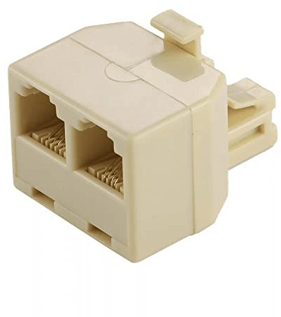 CABLEPELADO RJ11 Telefonzweig | Dual RJ11 Adapter | Telefonsplitter | 6P4C RJ11 - Weiß