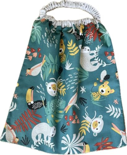 Serviette de Cantine - Serviette de Table XXL pour Enfant - Tour de Cou élastique - Jungle