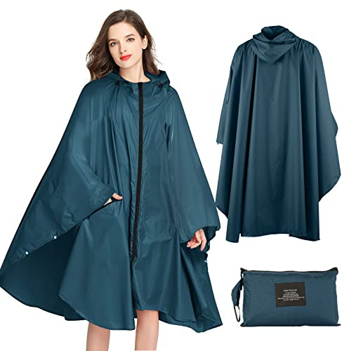 SOPPY Poncho Pioggia Impermeabile per Adulti Mantella Pioggia Donna Leggero e Portatile Impermeabile con Cappuccio