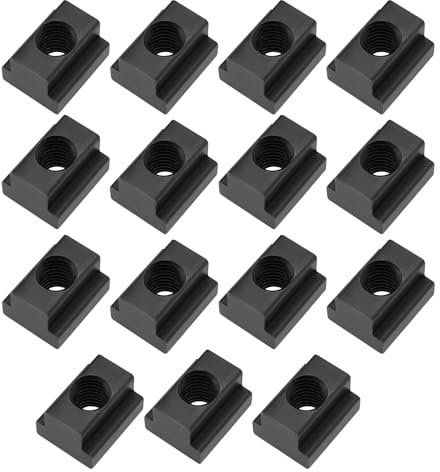 The Lord of the Tools 15Pcs Black Medium Carbon Steel M10 T Slot Nut Milling Machine Nut for Mounting On T Slot Rails Machine T Slot Beds Or As an Accessory in Many Vehicles