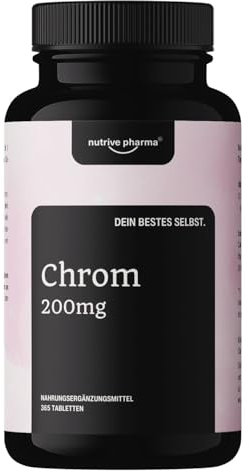 Chrom aus Chromium Picolinate - 200mcg - 365 Leicht zu schluckende Tabletten