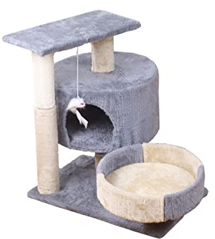 FURUIM2024M Gatto Arrampicata Doppio Lotta Piccolo gatto Arrampicata Telaio Salto Piattaforma gatto Macinazione Artiglio Colonna gatto Graffi Colonna Fungo Pet Cat Forniture Giocattolo Gatto Rock