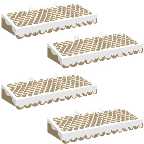 Boao 4 Pack Gingerbread House Awning Decoration 3D Gingerbread Roof Pattren Cardboard Awning Bulletin Board Wall Decor Holiday Party Favors for Sunday Party Bulletin Board Background Decoration