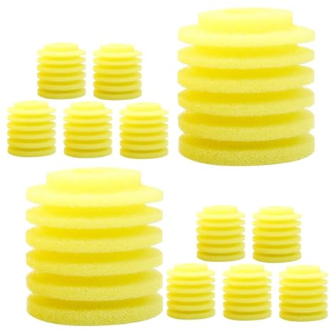 ANDRESLAD Lot de 12 Mousses Filtrantes Jaunes pour Aquarium Filtre Éponge 7 CM X 65 CM Accessoires de Filtration pour Aquarium Intérieur et Bassin Mousse Filtrante de Rechange
