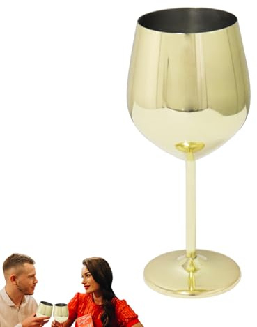 Generisk vinmugg av metall, vinglas med, med hög för vin, vindrickkoppar av rostfritt stål för familj, fest, bar och restaurang