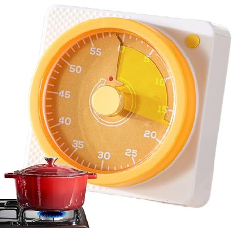 Sveglia da cucina | 60 minuti Silenzioso orologio magnetico visivo, timer da cucina | per cucinare, lavarsi i denti, doccia, scuola, casa, casa, scuola, frigorifero, allenamento e insegnanti