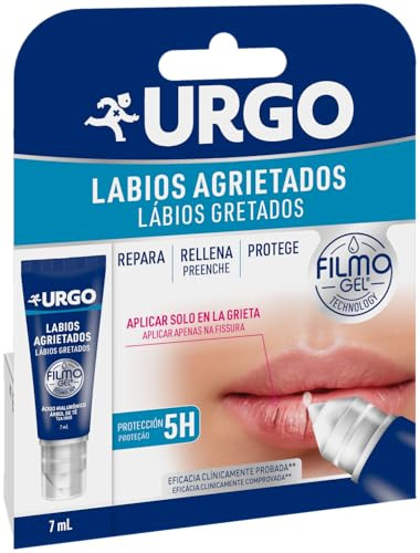 Urgo Labios Agrietados Filmogel – Rellena la grieta al instante, acción reparadora y calmante – Stick de 7 ml