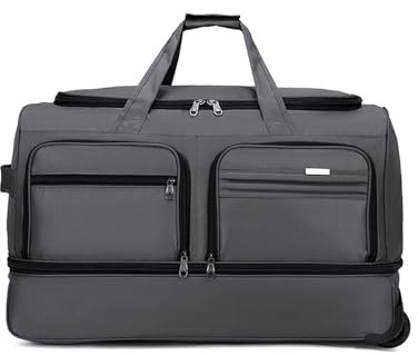 FANDARE Hopfällbar reseväska med hjul, handbagage, rullväska, duffelväska med hjul, handbagage, ryggsäck, herr, kvinnor, sport, sjukhus, övernattningsväska, weekendväska, dagsryggsäck