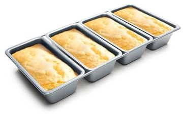 Fox Run Loaf Pan, Linked Non-Stick Mini Bread Pans, Set of 4