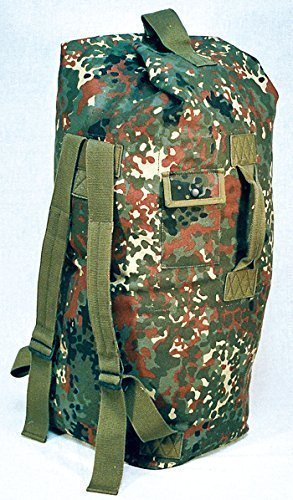Commando Industries Bundeswehr Seesack Wäschetasche Rucksack in Schwarz, Oliv oder Flecktarn (Flecktarn)