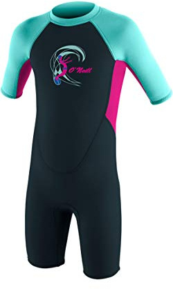 O'Neill Kleinkind - Neoprenanzug Toddler Reactor-2 2mm Back Zip S/S Spring - Girls, Farbe:Slate/Berry/Seaglass, Groesse:4