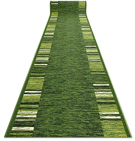 Modernen Preiswert Antirutsch Läufer Adagio Anti Rutsch Teppich rutschfest Brücke Meterware Rahmen für Küche Wohnzimmer, dauerhaft, grün 67x200 cm