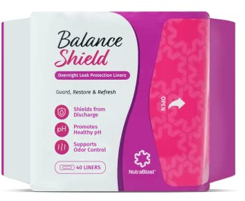 NutraBlast Balance Shield Panty Liners - Discharge & Odor-Proof Layers (180mm, 40-Pack)